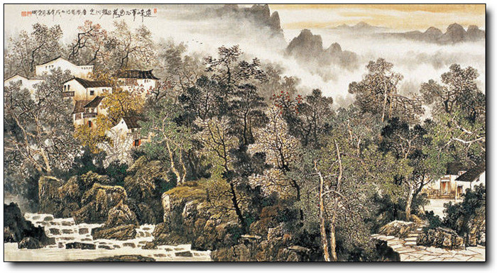 巍峨大氣的山水風(fēng)景水墨國(guó)畫作品欣賞