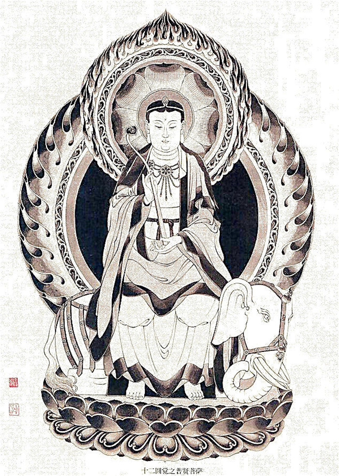 中國傳統菩薩大菩薩國畫白描欣賞