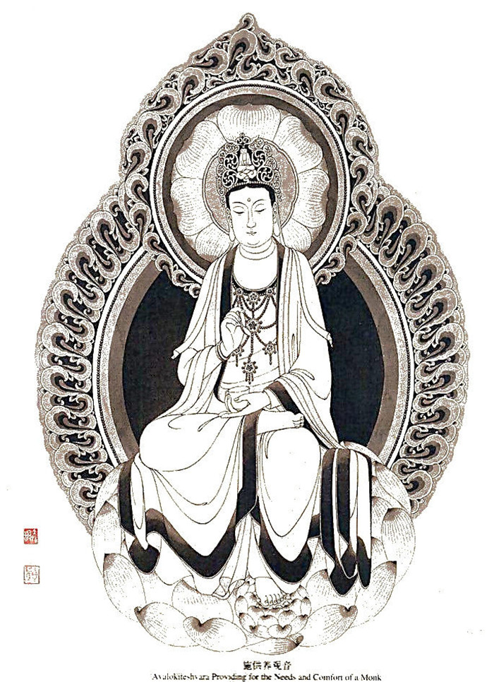 中國傳統菩薩大菩薩國畫白描欣賞