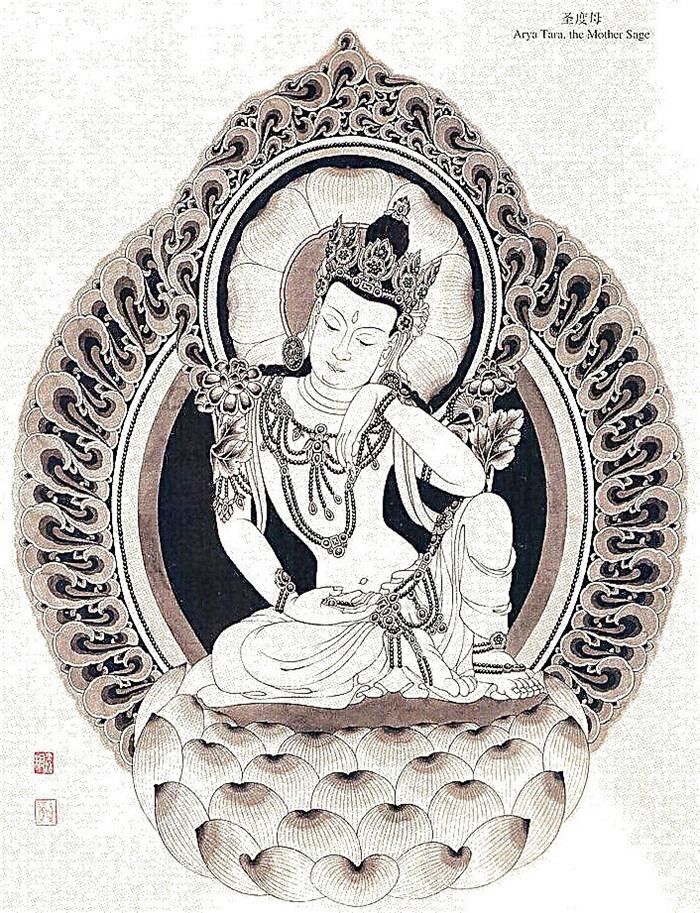中國傳統菩薩大菩薩國畫白描欣賞