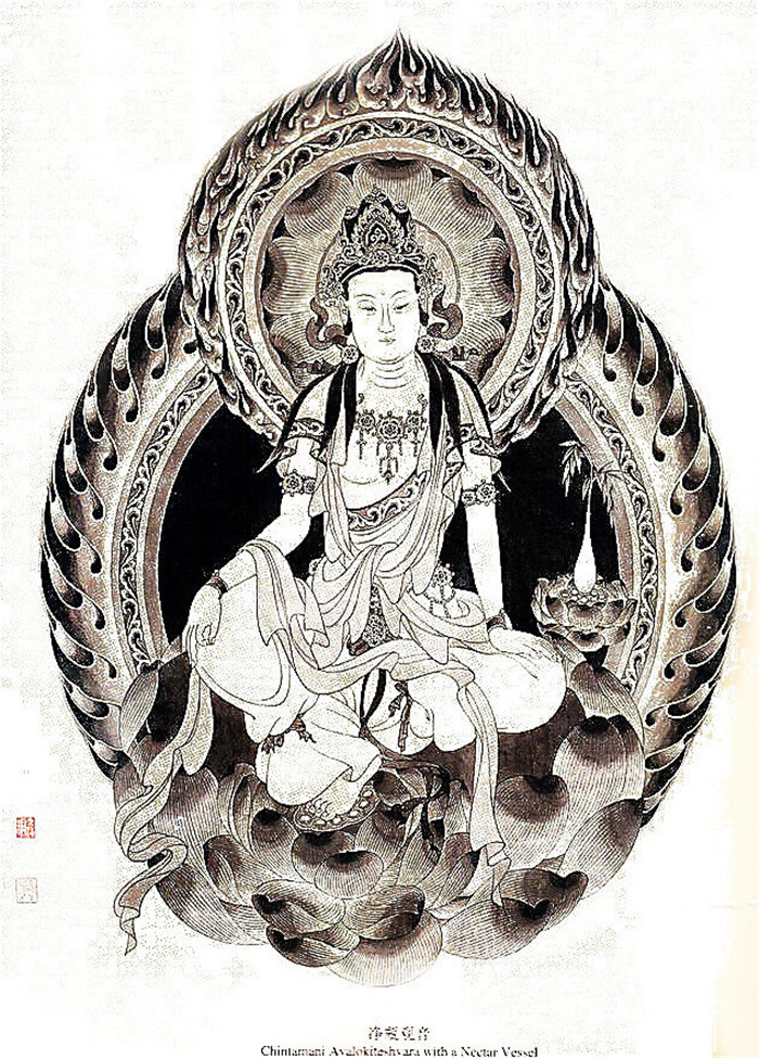 中國傳統菩薩大菩薩國畫白描欣賞