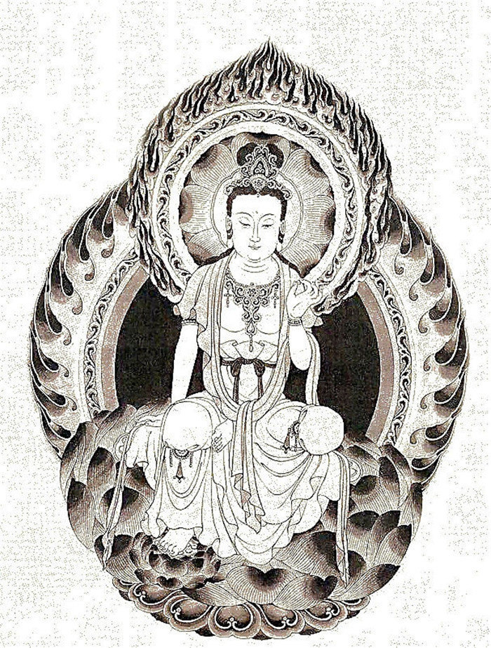 中國傳統菩薩大菩薩國畫白描欣賞