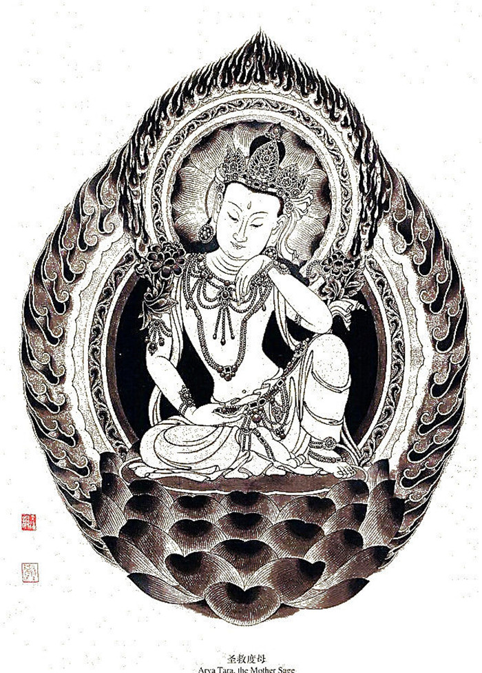 中國傳統菩薩大菩薩國畫白描欣賞