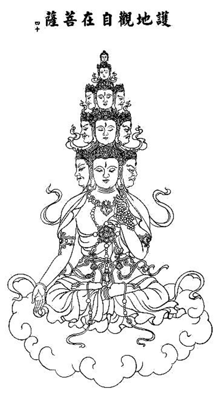 中國傳統菩薩大菩薩國畫白描欣賞