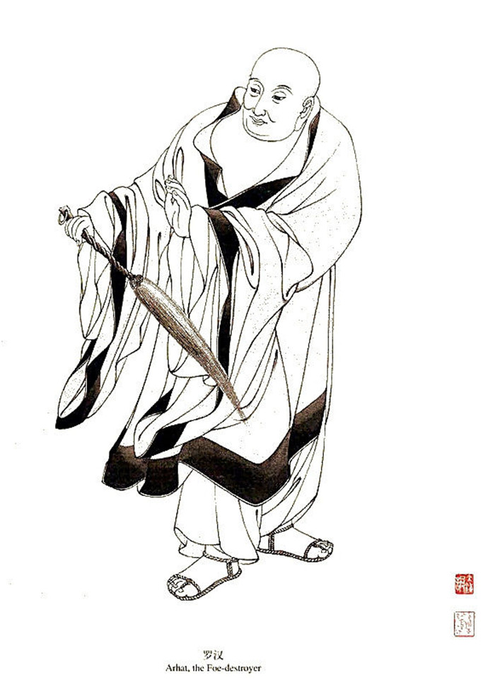 中國傳統菩薩大菩薩國畫白描欣賞