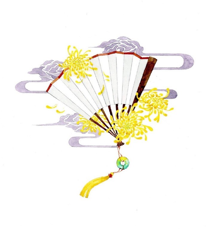 一組古風配飾插畫系列，清新唯美古風圖片