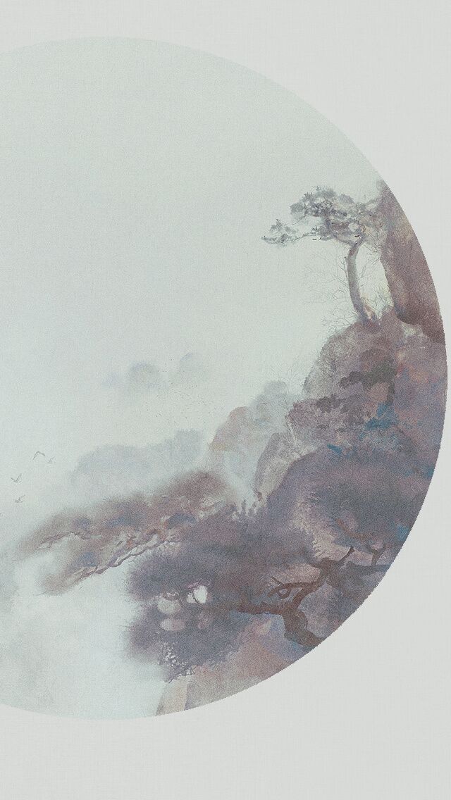 古韻意境之美手機壁紙，淡雅半圓畫面古風圖片