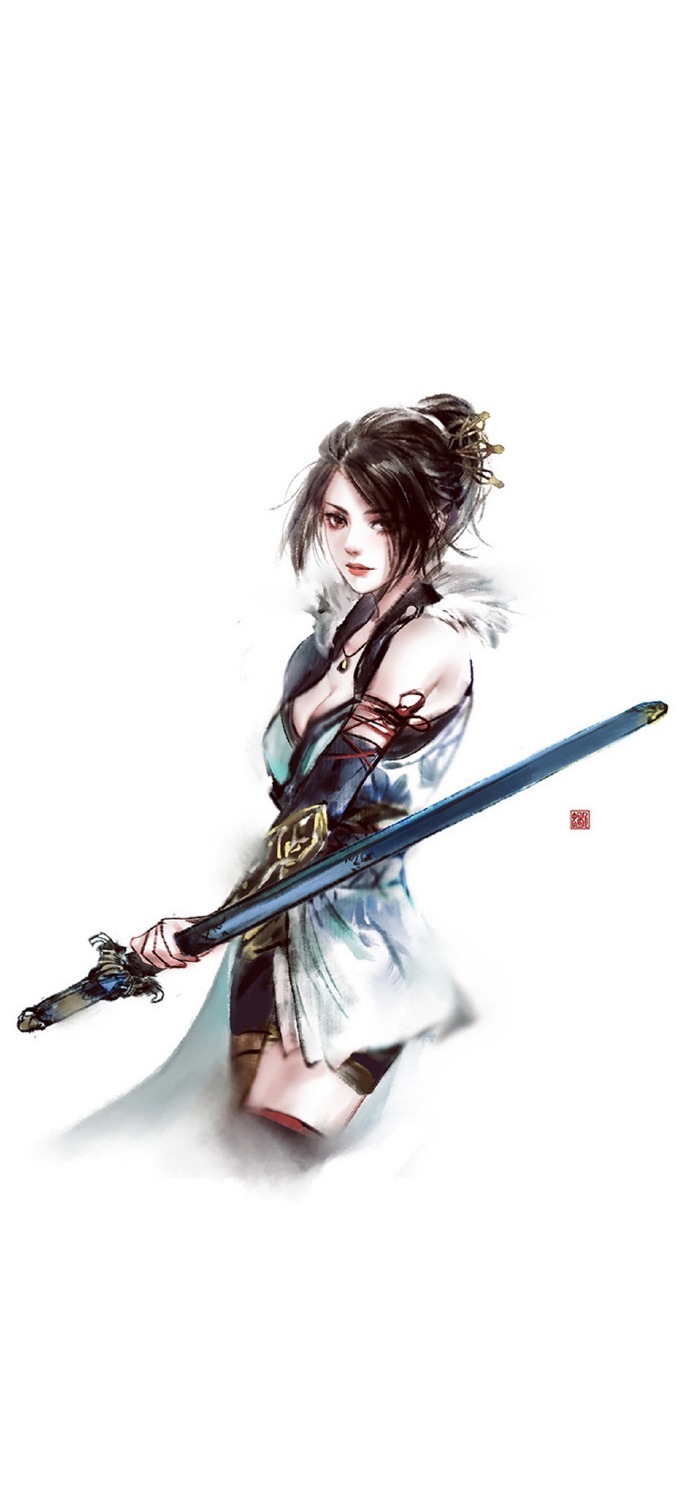 簡約古風女子手機壁紙圖，唯美古風女子圖片