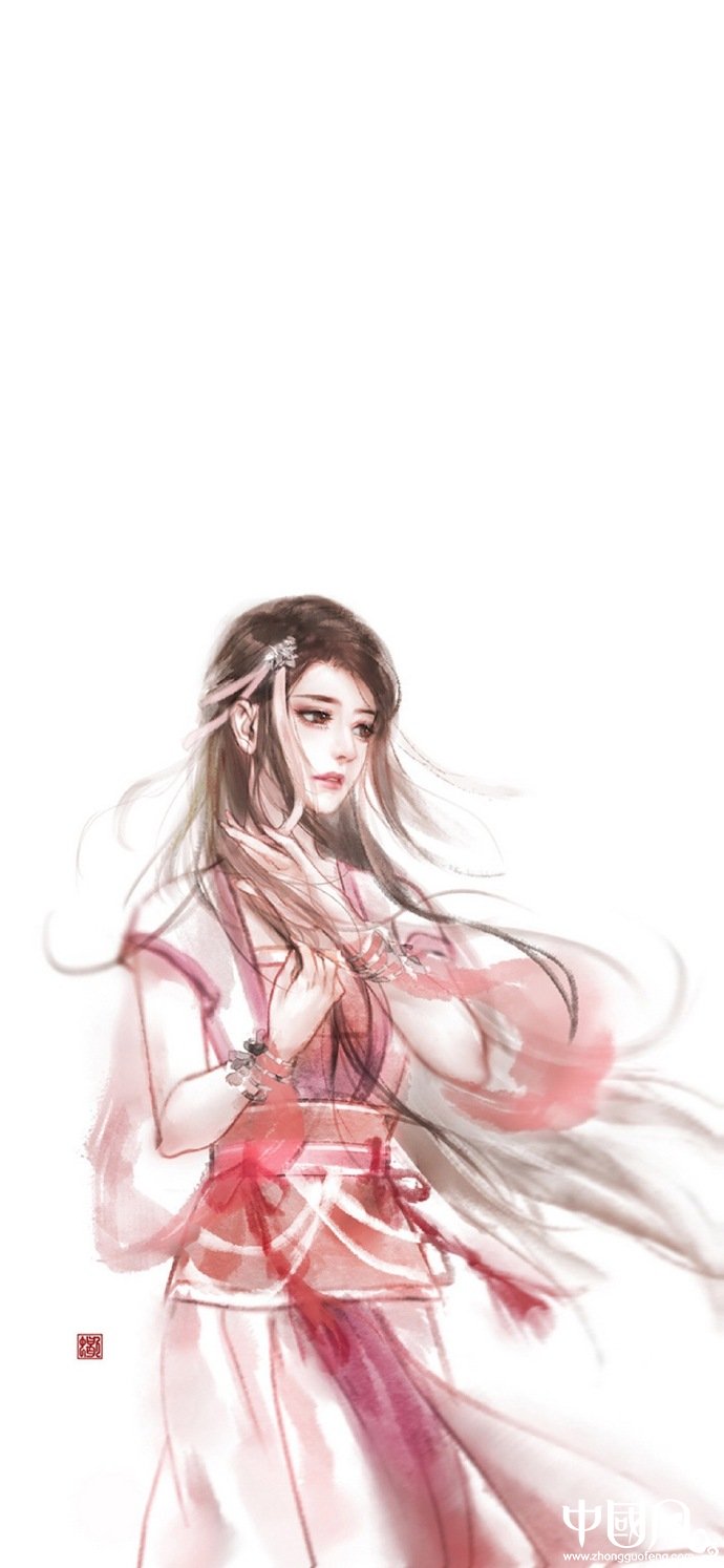 簡約古風女子手機壁紙圖，唯美古風女子圖片
