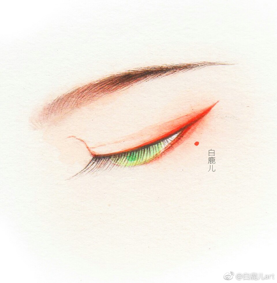 閉眼女子眉眼繪畫圖集，唯美眼睛古風圖片