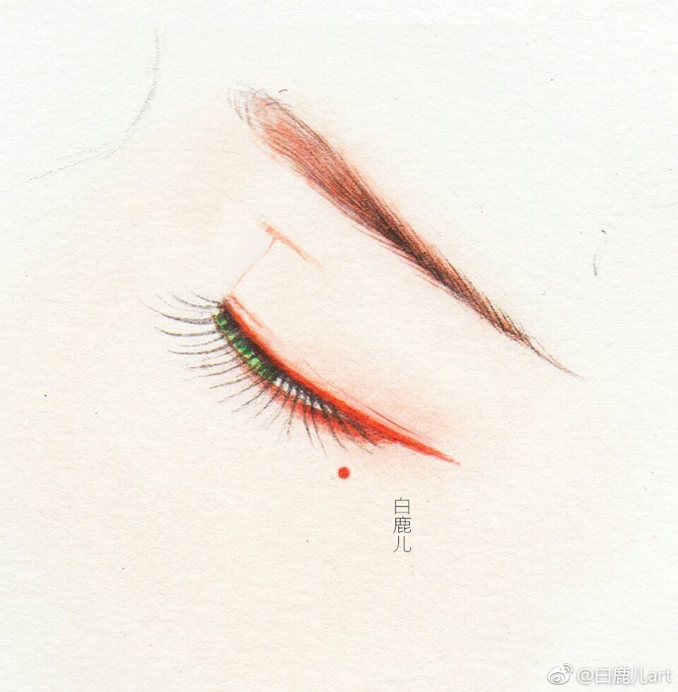 閉眼女子眉眼繪畫圖集，唯美眼睛古風圖片