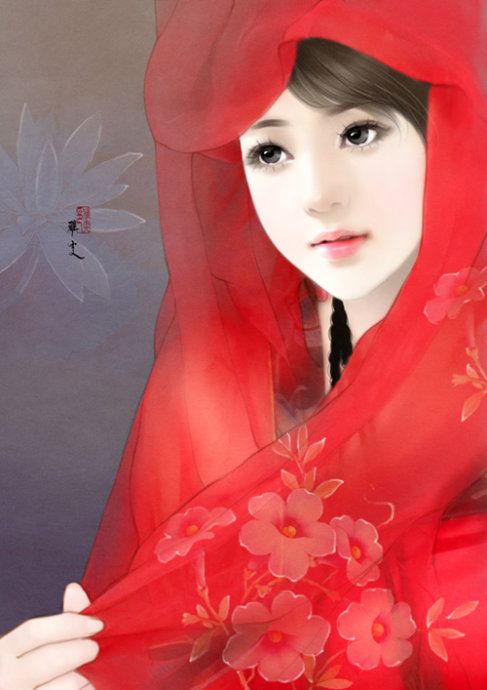 6張唯美古風圖片：一襲紅衣、披妝待嫁