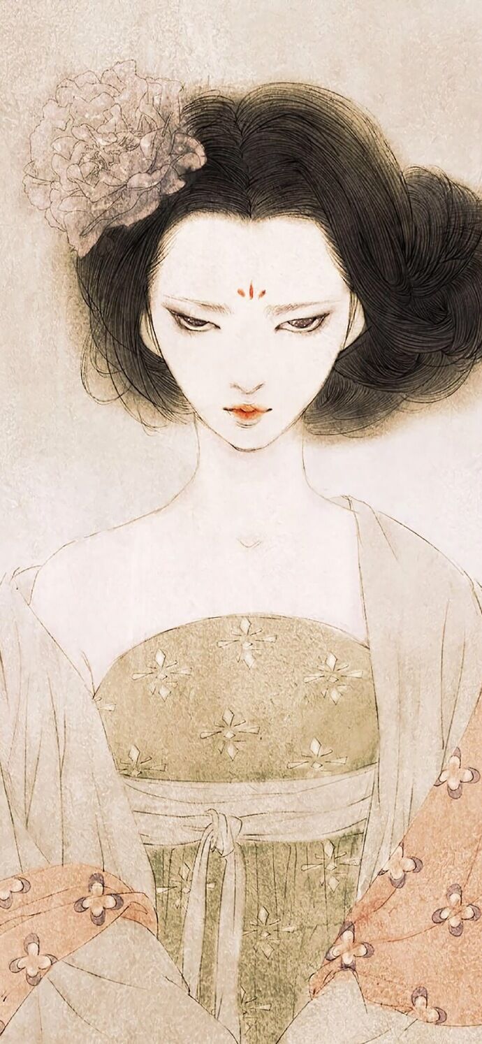 仕女古風(fēng)手機(jī)壁紙插畫(huà)，別樣的古風(fēng)女子風(fēng)情