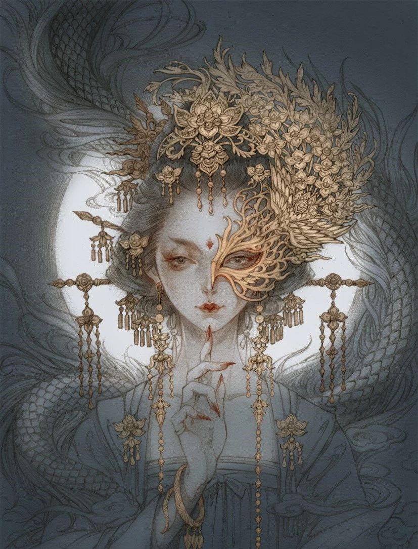 古風美人插畫，一顰一笑令人神魂顛倒！