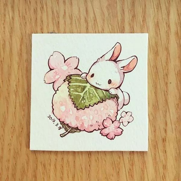 一組小兔子萌寵插畫：萌萌噠真可愛！
