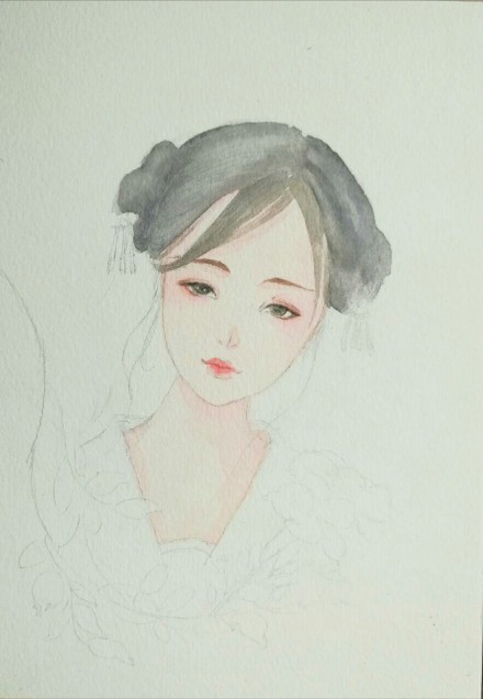 一組古風插畫女子步驟圖：畫出唯美古風女子