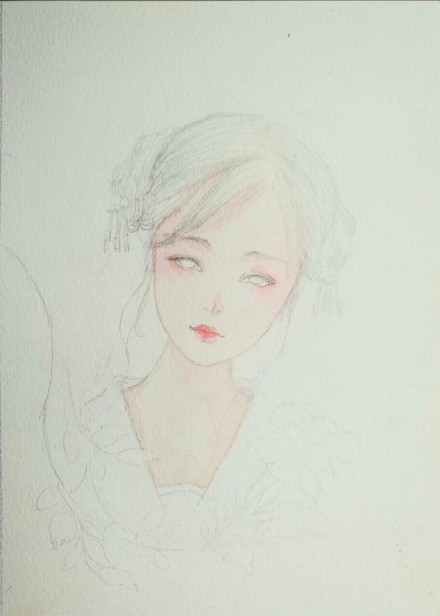 一組古風插畫女子步驟圖：畫出唯美古風女子