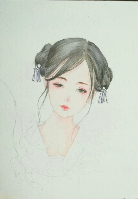 一組古風插畫女子步驟圖：畫出唯美古風女子