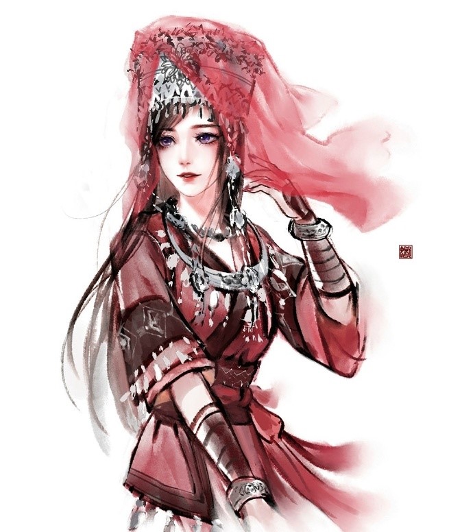 六款唯美古風圖片：情有獨鐘的紅妝