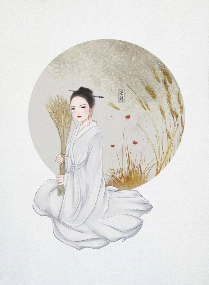 9款古風插畫圖片：二十四節氣美人圖