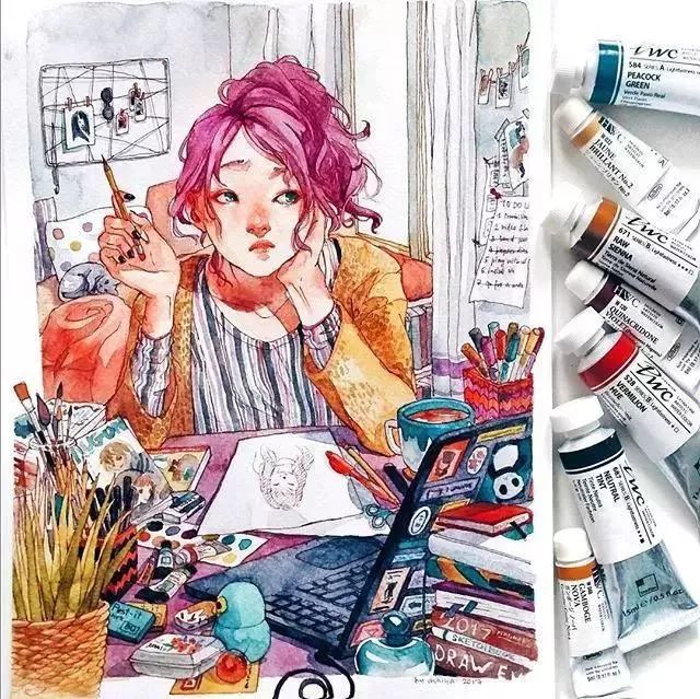 37款唯美水彩插畫：不一樣的色彩視覺！