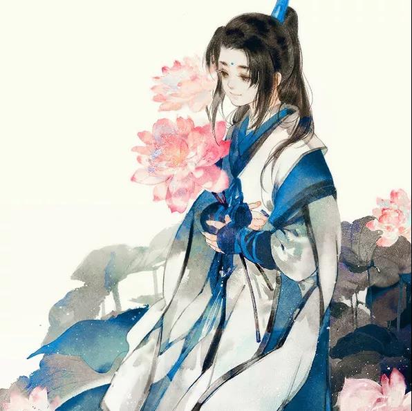 俊美古風男子頭像：回頭已物是人非
