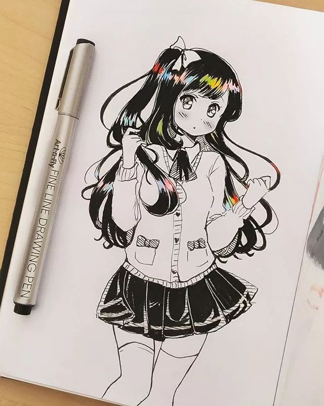 清新可愛美少女插畫，萌化你的心！
