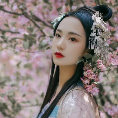 花香滿溢女生頭像，唯美古風真人頭像