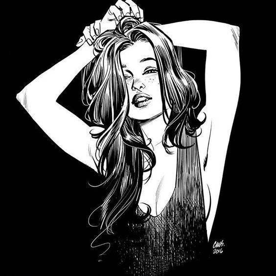 9款性感的黑白女郎插畫，嫵媚的美!