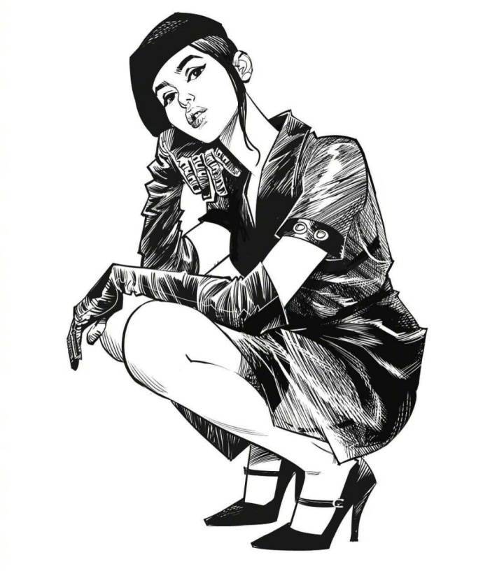 9款性感的黑白女郎插畫，嫵媚的美!