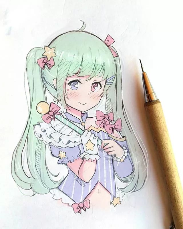 清新可愛美少女插畫，萌化你的心！