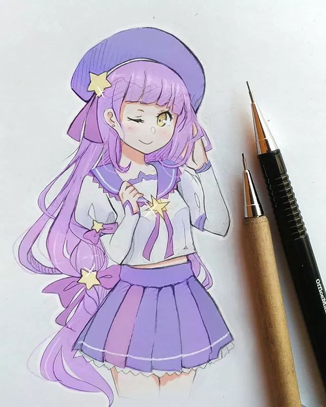 清新可愛美少女插畫，萌化你的心！