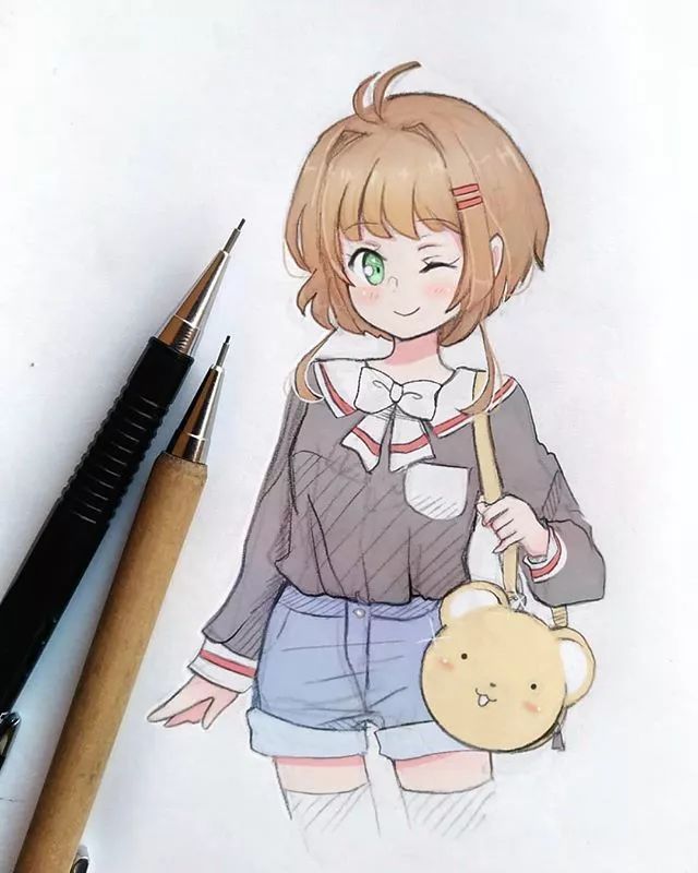 清新可愛美少女插畫，萌化你的心！