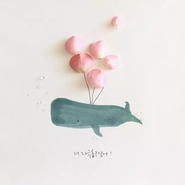 一組創意花瓣插畫，小清新唯美手繪插畫