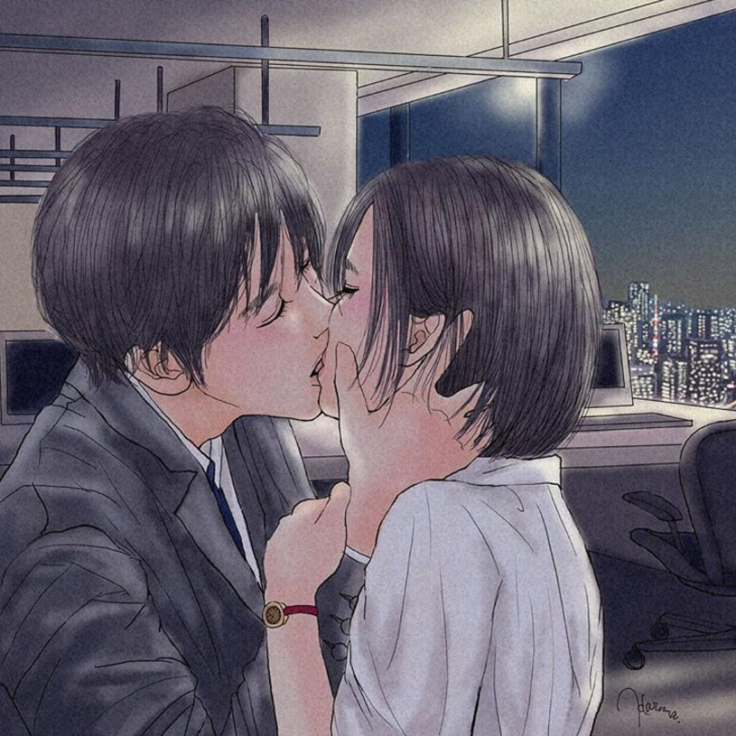一組情侶情趣插畫(huà)，充滿誘惑的手繪插畫(huà)