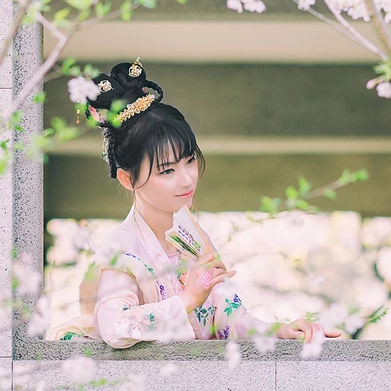 櫻粉清新女生頭像，唯美古風真人頭像