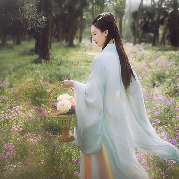 清新花朵帶傘女生頭像，唯美古風真人頭像