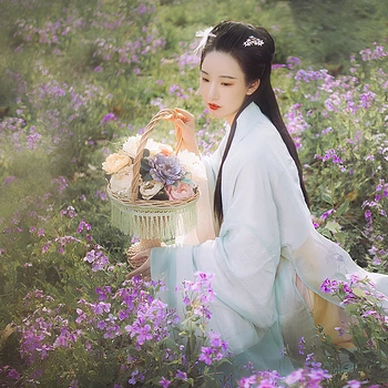 清新花朵帶傘女生頭像，唯美古風真人頭像