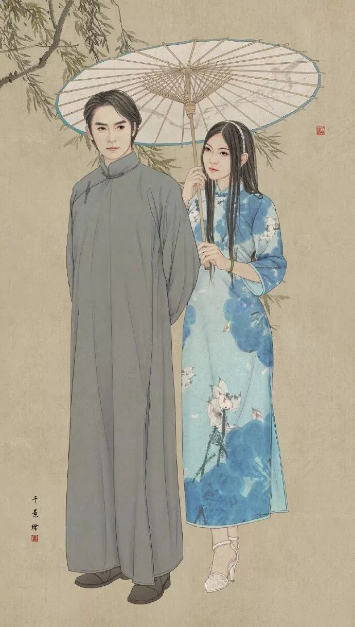 驚艷手繪插畫：古風線條畫出女子極致的美