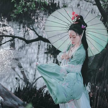 蓮花花開女生頭像，唯美古風真人頭像