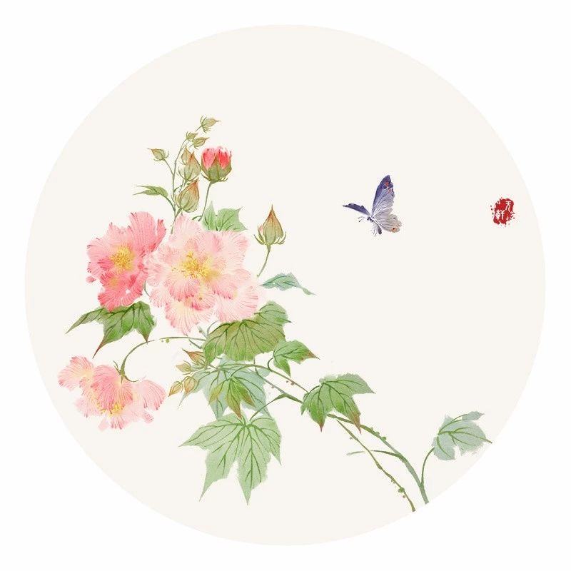 清新古風花卉插畫，清雅如詩的插畫圖片