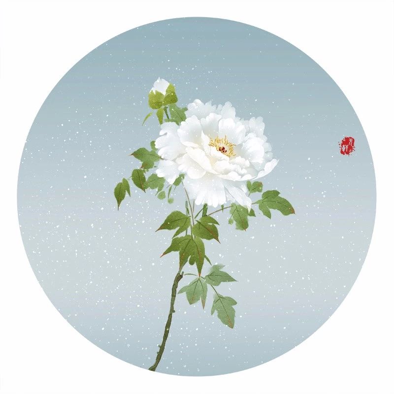 清新古風花卉插畫，清雅如詩的插畫圖片