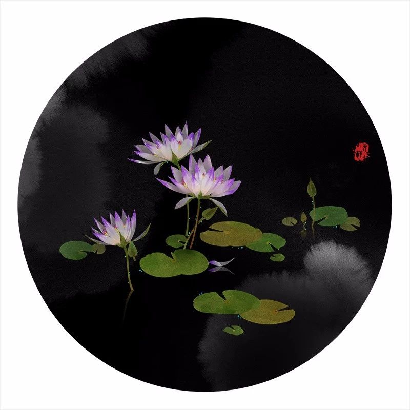 清新古風花卉插畫，清雅如詩的插畫圖片
