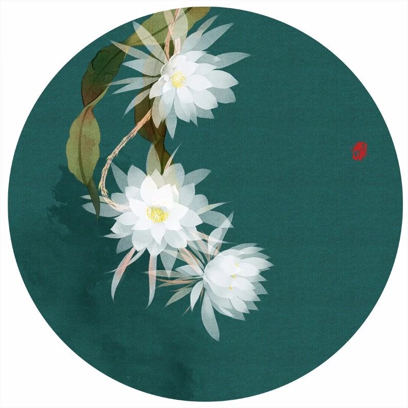 清新古風花卉插畫，清雅如詩的插畫圖片