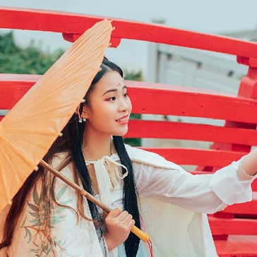 超萌可愛(ài)帶團(tuán)扇女生頭像，唯美古風(fēng)真人頭像