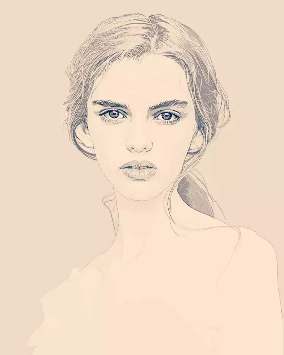 美人與花插畫：用線條淋漓盡致展現女性魅力！
