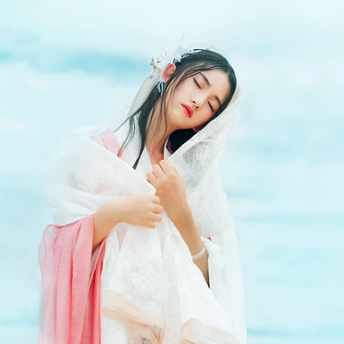 輕舞霓海神之女頭像，唯美古風真人頭像