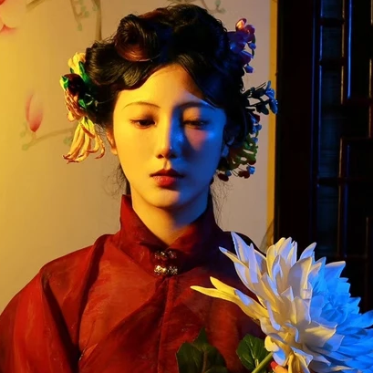 典雅梅花女生頭像，唯美古風真人頭像