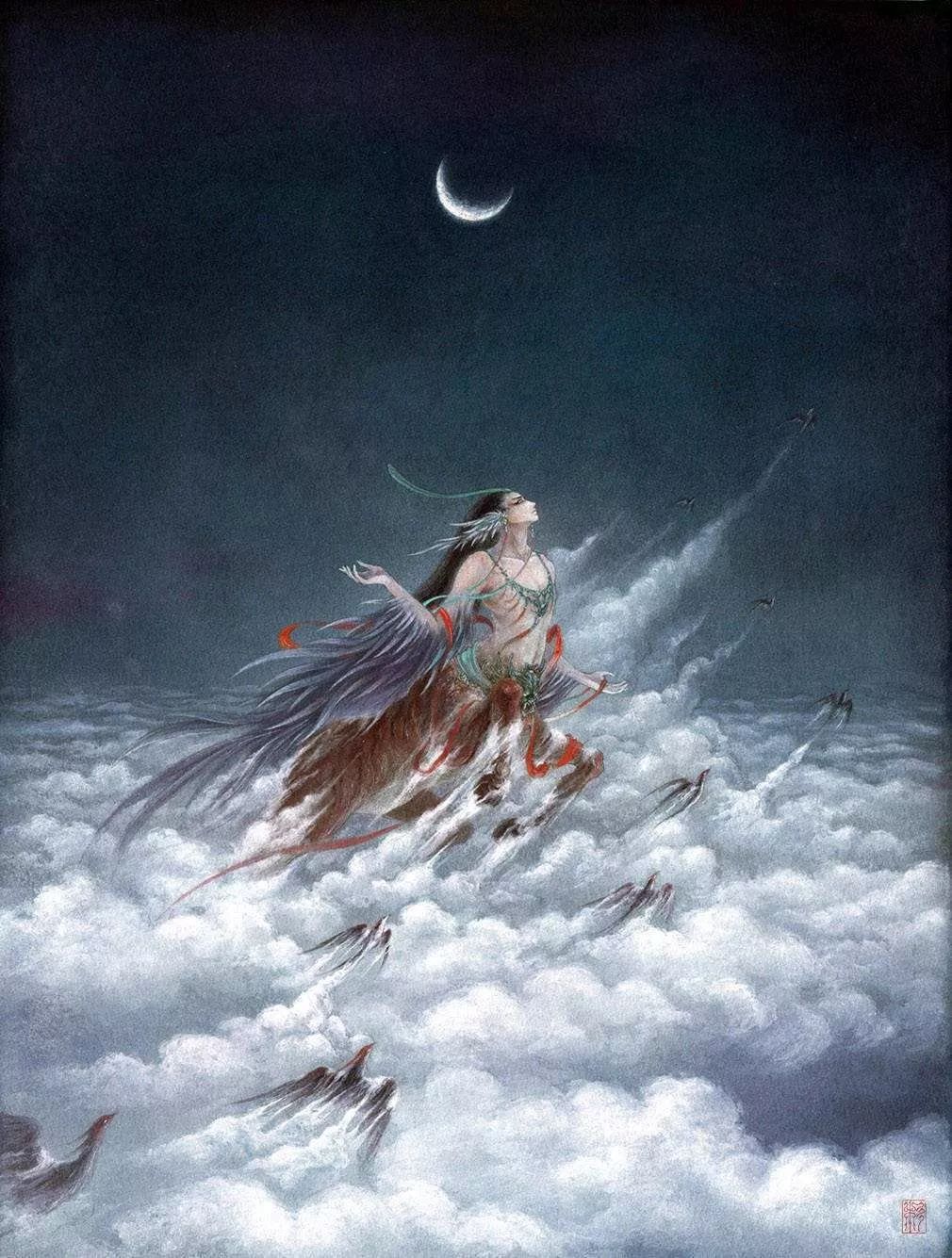 古典唯美插畫:杉澤的中國風水墨百鬼圖插畫
