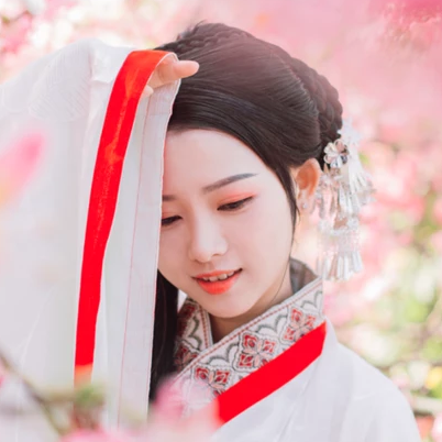 超仙粉色女生頭像，唯美古風(fēng)真人頭像